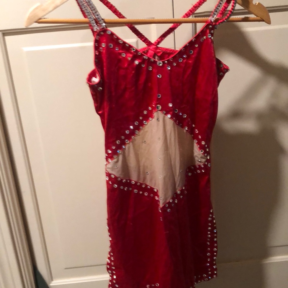 Competitive dance costume size small size 4 woman’s.  Crystal hand applied